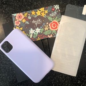 Pale lavender iPhone 11 case and screen protector